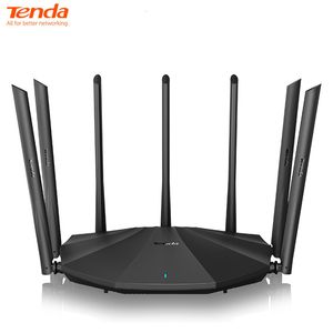 Routers Tenda AC23 Gigabit Dual Band AC2100 Wireless Router Wifi Repeater 7 6dBi Gain Antennas Wider Coverage for APP Chinese Version 230325