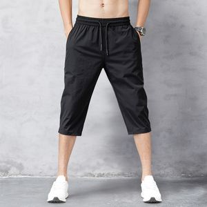 Pantaloncini da uomo Pantaloni estivi Pantaloni sottili in nylon 3/4 Bermuda da uomo Asciugatura rapida Spiaggia Nero Lungo 230325