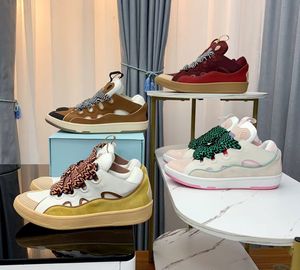 Designer mesh vävda snörningskor platta-forme sneakers stil 90-talets extraordinära sneaker präglade läder trottoarkant sneakers män kvinnor nappa kalvskinntränare