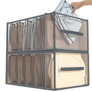 Storage Boxes Bins Clothes pants Organizers Folding T-shirt Jeans Storage box Cabinets Drawers Separator for Underwear socks Organizer Storage Box P230324