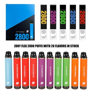 E cigarros descartáveis ​​vapes caneta zooy puff 2800 bárbaro de dispositivos de geme de dispositivos de vagem de vape 850mAh Bateria preenchida com cartuchos preenchidos VAP