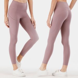 2022 Hög midja Yoga Leggings Pants Women's Quick Dry Sports Gym Tights Ladies Pants tränar Fitness Wear Running flera fickor Leggings Athletic Trousers