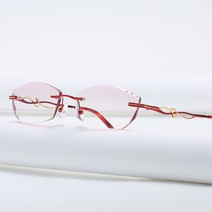 Solglasögonramar Zirosat 58125 Rimless Gold Glasses Frame Women Light Weight Optical Rim Gelgasses Recept Myopia SPELACLES 230325