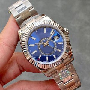 2023 Luksusowy zegarek Rolaxes Clean Sky Dweller Wysoka małe tarczy Sapphire Kalendarz 42 mm ze stali nierdzewnym Lumowinous Watoinous Water odporny na głębokie morze L