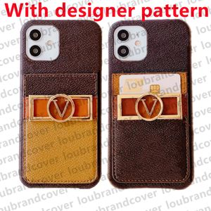 Designer Phone Case Fashion Card Holder Pocket Bumper for iphone 15 14 pro max 14plus 13 13pro 12 11 XS XR Xsmax 8plus Shell Leather Original Monogram Print Mobile Cover