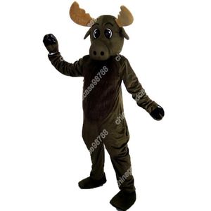 Performans Xmas Deer Maskot Kostüm Kostüm Karikatür Fursuit Kıyafetler Parti Giyinme Aktivitesi Yürüyüş Hayvan Giyim Cadılar Bayramı