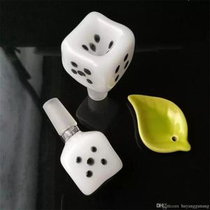 Hopahs White Dice Bubble Wholesale Glass Bongs, Oil Burner Glass Vattenrör, rökrörstillbehör