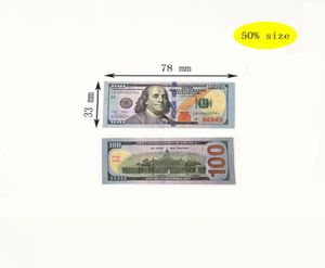 Bästa 3A -storlek Film Props Party Game Dollar Bill förfalskade valuta 1 5 10 20 50 100 Ansiktsvärde på US Dollars Fake Money Toy Gift 1008591101