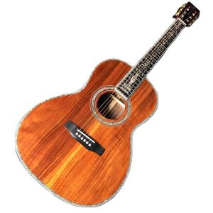 Özel AAAA Tüm Katı Koa Ahşap Ooo Style 45aa Akustik Gitar Sabit Kaskalı Stok