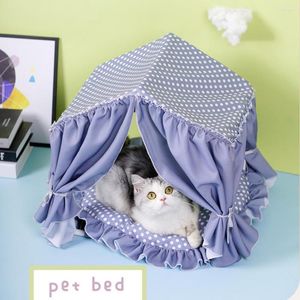 Kedi Yatakları Pet Yuvası Söndürülebilir saklanma yeri yıkanabilir sevimli köpekler yaz için çadır