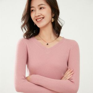 Women's Sweaters Autumn Winter V-Neck Bottoming Sweater Women's Pullover Long-Sleeved Short Knitted All-Match Simple And Warm Inner
