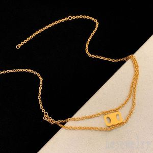 Dangling designer necklaces women choker luxury necklace letter link chains carving pendant stainless steel jewelry brass adjustable men bracelet ZB050 F23