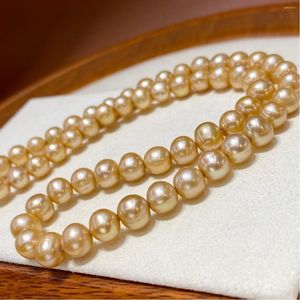 Catene in stile vintage naturale semplice da 7 mm nanyang tè dorato per peperoncino collana per donna per matrimoni amore conchiglia pendente fa