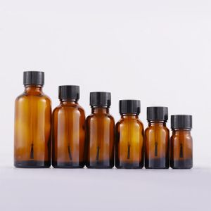 Amber transparenta nagellackflaskor 5-50 ml limbehållare med borstlock