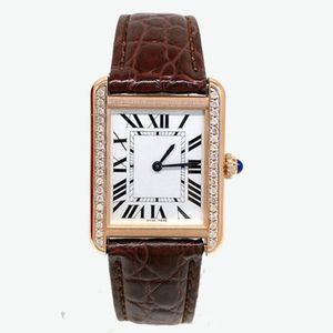 Couple watch Fashion Women/mens Watches Quartz Movement Silver Watch Lady Square Tank Stainless Steel Case Original Clasp Analog Casual Wristwatch Montre De Luxe