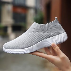 Sandal Shoes Knitting Sock Sneaker Spring Summer Slip On Flat Shoe Plus Size Loafers Flats Walking krasovki Famela 230324