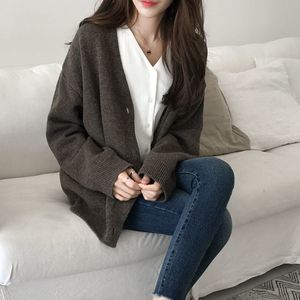 Kobiety Knits Tees Y2K SWORO SWATER Cardigan College Wind Autumn and Winter Trend Casual Joker Loose Vneck Lazy Jacket Woman Top 230324
