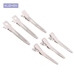 Makeup Tools 50pcsPack Hairdressing Salon Silver Flat Metal Single Prong Alligator Clips Barrette DIY pin Accessory 230325