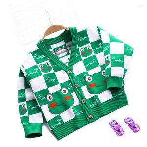 Maglioni da uomo Cardigan lavorato a maglia primaverile per bambini Cappotto da ragazzo Maglione di cotone pettinato Bambino