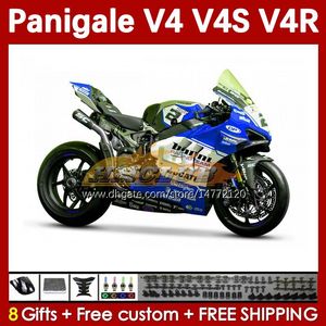 Injektionsmögelmässor för Ducati Street Fighter Panigale V4S V4R V 4 V4 S R 2018 2019 2020 BODYWORK 41NO.98 V4-S V4-R V-4S 18 19 20 V-4R 18-22 MOTORCYCLE BODY BLÅ STOCK