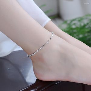 Anklets klassiska enkel liten rund kul pärla fotkedja för r damer ankel armband kvinnliga smycken grossist