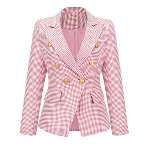 Ternos femininos blazers high street est 2023 designer clássico duplo breasted houndstooth 230325