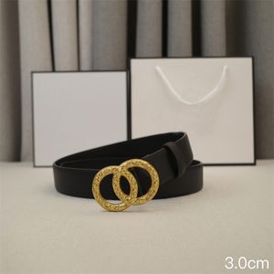 Classic Designer Women Men Belts Gold Smooth Buckle Belts Golden Veins Letter Cowhide Waistband Woman Casual 3cm Ceinture Cintura