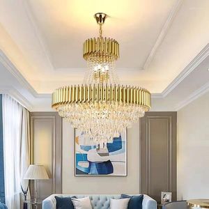 Lampadari Modern Luxury Gold K9 Lampadario a soffitto in cristallo Illuminazione interna Lucido Soggiorno Camera da letto Decorazione Led