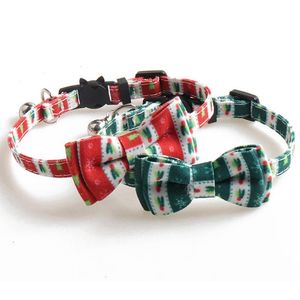 Katzenhalsbänder Haustier Hundehalsband Weihnachten Schneeflocke rote Schleife für kleine und mittlere große 2 Farben Zubehör Leinen