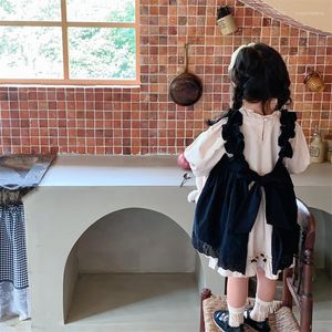 Sukienki dla dziewczynek słodkie dziewczyny sukienka lolita na maluch dwa pcs pokojówka cosplay kostium dla dzieci japońskie style vestido jesienne zimowe strój