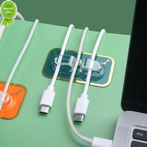 Ny trådhantering Hook Cable Plug Organizer Hook USB Cable Winder Earphone Data Line Holder Clip Rack Punching-Free Wall Organizer