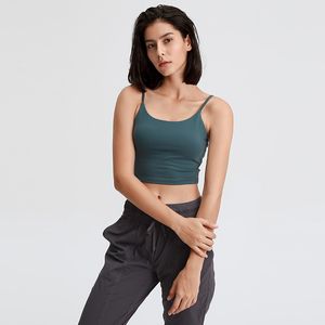 lu Sports Yoga Bra ll Tank Tops Camisole Crop Top Women With Gym Backless Sexy Fitness Cami Casual Summer C5238