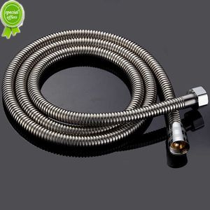 New Stainless Steel Flexible Shower Hose Long Bathroom Shower Water Hose Extension Plumbing Pipe Pulling Tube Bathroom Accessories