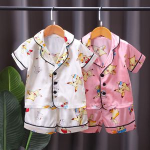 New summer Baby Pyjamas Sets Kids Clothes Clothing Sets Children Cartoon Pajamas For Girls Boys Sleepwear Long-sleeved Cotton Nightwear b1wj#