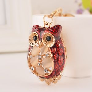 Crystal Owl Keychain Alloy Owls Pendant Car Key Chain 1221559