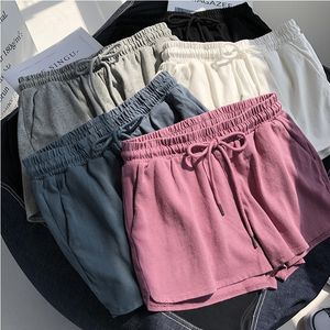 Pantaloncini da donna ad alta vita sport elastico sport corto abbigliamento casual sciolto 2023 Piani per la casa a gamba larga pantaloni stretti a matita