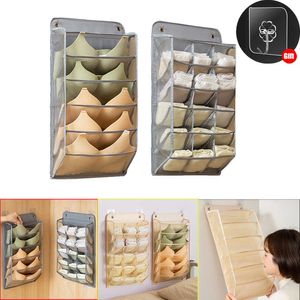 Caja de almacenamiento con compartimento para ropa interior de sujetador de 15/5 rejillas, caja de almacenamiento para calcetines, soporte para ropa, bolsa para colgar en la pared, caja de almacenamiento para ropa, caja para colgar