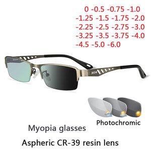 Solglasögon ramar pochromiska ögonglasögon män kvinnor myopia glasögon färdiga elever kort sikt glasögon 0 05 1 125 15 175 2 230325