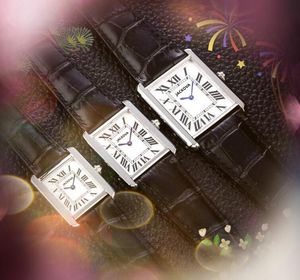 5A Qualität Rechteck römische Tank Designer Uhren Kleid Business Männer Frauen Japan Quarzwerk Echtledergürtel Ultradünne Armbanduhr mit Schraubboden Geschenke