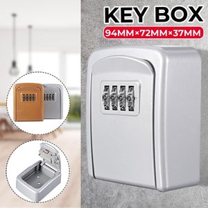 Door Locks Key Lock Box Wall Mounted Zinc Alloy Key Safe Box Weatherproof 4 Digit Combination Key Storage Security Lock Box Indoor Outdoor 230324