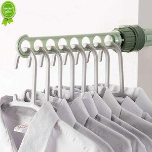 New 8 Holes Clothes Hanger Rack Travel Clothes Drying Rack Multifunctional Plastic Clothes Hanger Storage Non-Slip Support Shelf