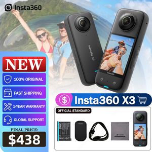 Digitalkameras Insta360 X3 Wasserdichte 360-Grad-Action-Kamera mit 12-Zoll-48-MP-Sensoren 57K 360 Active HDR Video 72MP 360 Po 4K SingleLens 230324