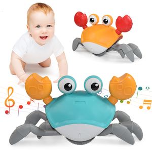 Elektrik/RC Hayvanlar Bebek Toyuncak Oyuncak İndüksiyon Kaçış Yengeç Bebek Işık Up Oyuncak Elektronik Eğitim Yürümeye Başlayan Toddler Hareketli Oyuncak Çocuk Doğum Günü Hediyesi 230325