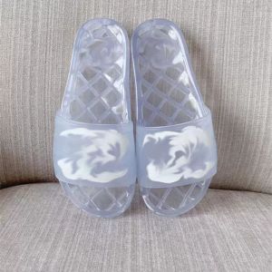 2022 패션 여름 여성 슬라이드 젤리 슬리퍼 샌들 투명 PVC 고무 크리스탈 샌들 신발 레트로 플랫폼 플립 플롭 남성 플랫 슬라이드 럭셔리 디자이너 비치 신발