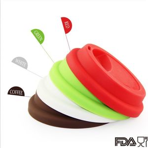 Tampas de xícara de silicone 9cm Anti -pó Provo de derramamento de alimentos de silicone xícara de caneca de caneca xícaras de chá de leite tampas de vedação de vedação Dh25