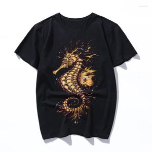 メンズTシャツシーホースレディースシャツ面白いウルツァンビンテージTシャツフェレトップティーカジュアルサマーグラフィックメンTシャツ服o-ne