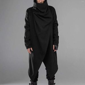 Giacche da uomo Mens Party Street Trend Cosplay Cloak High Collar Personality Solid Color Style Dark Coat Welt Cape