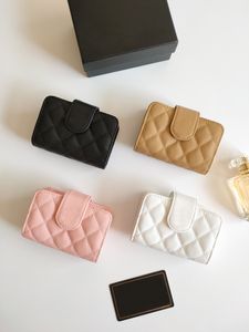 Luxury c brand fashion quilted woman wallet card holders classic pattern caviar lambskin wholesale small mini coin wallet Designer purses color Pebble leather