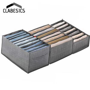 Aufbewahrungsboxen Mülleimer gefaltete Hosen Organizer Jeans T-Shirt Storage Box Closet Organizer Schubladen Divider Boxen Unterwäsche Organisatoren Speicher für Kleidung P230324