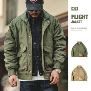 Jaquetas masculinas maden japonês japonês jaquetas piloto espessadas de algodão quente bolso de algodão masculino autum jacket do exército militar de inverno 230325